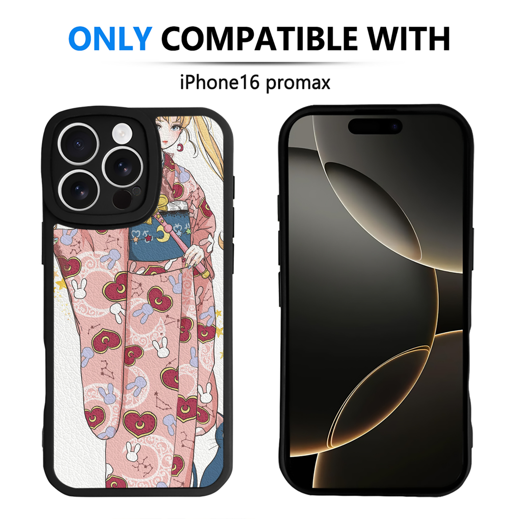 （画像用） 美少女戦士セーラームーン Sailor Moon 【iPhone 16シリーズ対応】シリコンスマホケース（レザー調） 材質：シリコン